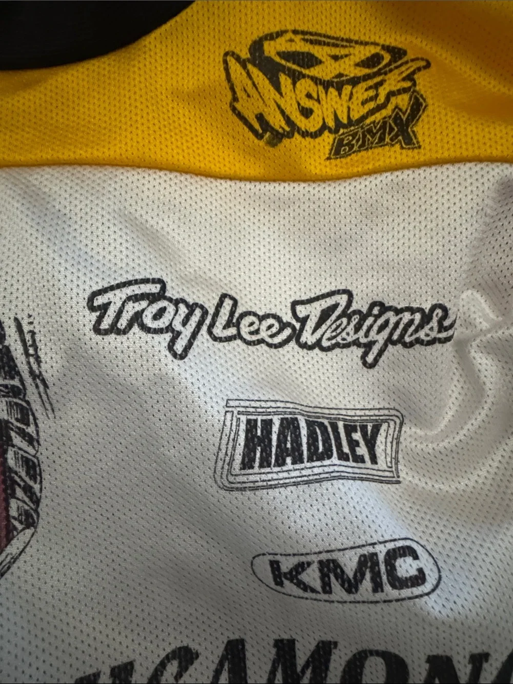 Old School BMX Cucamonga Wheels National Team Racing Jersey White, Red & Yellow